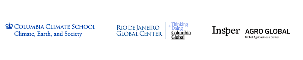 Logos Apoio Columbia Climate School Rio de Janeiro Global Center Insper AgroGlobal - Agro e Meio Ambiente: Desafio Climático Global e Sistemas Agroalimentares Sustentáveis